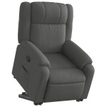 vidaXL Fotoliu rabatabil cu ridicare pe verticală, gri închis, textil