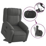 vidaXL Fotoliu rabatabil cu ridicare pe verticală, gri închis, textil