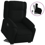 vidaXL Fotoliu rabatabil cu ridicare pe verticală, negru, textil