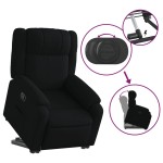 vidaXL Fotoliu rabatabil cu ridicare pe verticală, negru, textil
