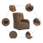 vidaXL Fotoliu rabatabil cu ridicare pe verticală, maro, textil