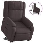 vidaXL Fotoliu rabatabil cu ridicare pe verticală, maro închis, textil