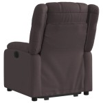 vidaXL Fotoliu rabatabil cu ridicare pe verticală, maro închis, textil