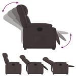 vidaXL Fotoliu rabatabil cu ridicare pe verticală, maro închis, textil