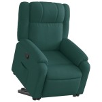 vidaXL Fotoliu rabatabil ridicare pe verticală, verde închis, textil vidaXL Fotoliu rabatabil ridicare pe verticală, verde închis, textil