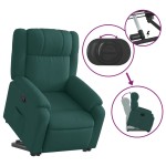 vidaXL Fotoliu rabatabil ridicare pe verticală, verde închis, textil vidaXL Fotoliu rabatabil ridicare pe verticală, verde închis, textil