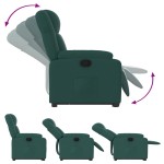 vidaXL Fotoliu rabatabil ridicare pe verticală, verde închis, textil vidaXL Fotoliu rabatabil ridicare pe verticală, verde închis, textil