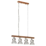 vidaXL Lampă suspendată industrială, argintiu, lemn de mango, E27 vidaXL Lampă suspendată industrială, argintiu, lemn de mango, E27