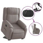 vidaXL Fotoliu rabatabil cu ridicare pe verticală, gri taupe, textil