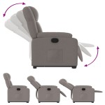 vidaXL Fotoliu rabatabil cu ridicare pe verticală, gri taupe, textil