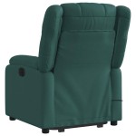 vidaXL Fotoliu rabatabil de masaj, cu ridicare, verde închis, textil