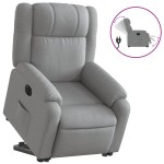 vidaXL Fotoliu electric rabatabil cu ridicare, gri deschis, textil