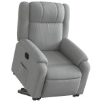 vidaXL Fotoliu electric rabatabil cu ridicare, gri deschis, textil