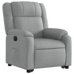 vidaXL Fotoliu electric rabatabil cu ridicare, gri deschis, textil
