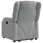 vidaXL Fotoliu electric rabatabil cu ridicare, gri deschis, textil
