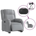 vidaXL Fotoliu electric rabatabil cu ridicare, gri deschis, textil
