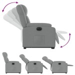 vidaXL Fotoliu electric rabatabil cu ridicare, gri deschis, textil