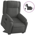 vidaXL Fotoliu electric rabatabil cu ridicare, gri închis, textil