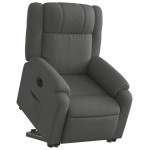 vidaXL Fotoliu electric rabatabil cu ridicare, gri închis, textil