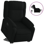 vidaXL Fotoliu electric rabatabil cu ridicare, negru, textil