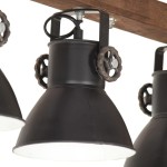 vidaXL Lampă suspendată industrială, negru, lemn de mango, E27 vidaXL Lampă suspendată industrială, negru, lemn de mango, E27