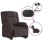 vidaXL Fotoliu electric rabatabil cu ridicare, maro închis, textil