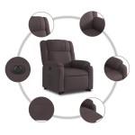 vidaXL Fotoliu electric rabatabil cu ridicare, maro închis, textil