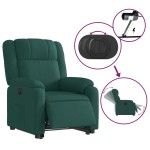 vidaXL Fotoliu electric rabatabil cu ridicare, verde închis, textil