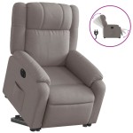 vidaXL Fotoliu electric rabatabil cu ridicare, gri taupe, textil