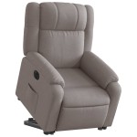 vidaXL Fotoliu electric rabatabil cu ridicare, gri taupe, textil