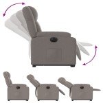 vidaXL Fotoliu electric rabatabil cu ridicare, gri taupe, textil