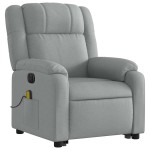vidaXL Fotoliu electric masaj rabatabil cu ridicare, gri închis textil