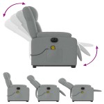 vidaXL Fotoliu electric masaj rabatabil cu ridicare, gri închis textil