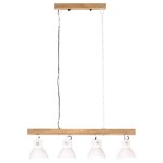 vidaXL Lampă suspendată industrială, alb, lemn de mango, E27 vidaXL Lampă suspendată industrială, alb, lemn de mango, E27