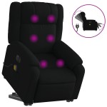vidaXL Fotoliu electric de masaj rabatabil cu ridicare, negru, textil