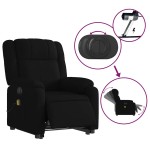 vidaXL Fotoliu electric de masaj rabatabil cu ridicare, negru, textil
