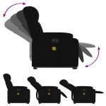 vidaXL Fotoliu electric de masaj rabatabil cu ridicare, negru, textil