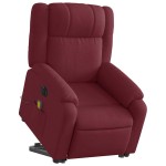 vidaXL Fotoliu de masaj electric rabatabil cu ridicare roșu vin textil