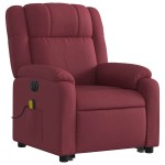 vidaXL Fotoliu de masaj electric rabatabil cu ridicare roșu vin textil
