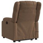 vidaXL Fotoliu electric de masaj rabatabil cu ridicare, maro, textil vidaXL Fotoliu electric de masaj rabatabil cu ridicare, maro, textil