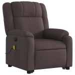 vidaXL Fotoliu electric masaj rabatabil cu ridicare maro închis textil vidaXL Fotoliu electric masaj rabatabil cu ridicare maro închis textil
