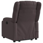 vidaXL Fotoliu electric masaj rabatabil cu ridicare maro închis textil vidaXL Fotoliu electric masaj rabatabil cu ridicare maro închis textil