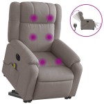 vidaXL Fotoliu electric masaj rabatabil cu ridicare, gri taupe, textil