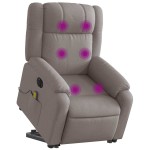 vidaXL Fotoliu electric masaj rabatabil cu ridicare, gri taupe, textil