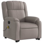 vidaXL Fotoliu electric masaj rabatabil cu ridicare, gri taupe, textil