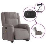vidaXL Fotoliu electric masaj rabatabil cu ridicare, gri taupe, textil