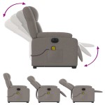 vidaXL Fotoliu electric masaj rabatabil cu ridicare, gri taupe, textil