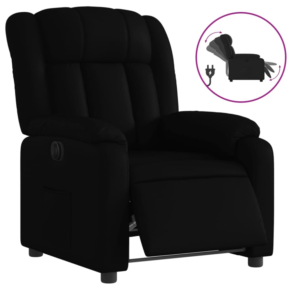 vidaXL Fotoliu rabatabil electric, negru, piele ecologică