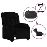 vidaXL Fotoliu rabatabil electric, negru, piele ecologică