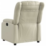 vidaXL Fotoliu rabatabil electric, crem, piele ecologică